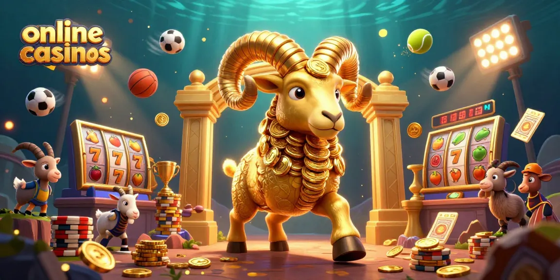 Engage with online casinos through exciting slot games featuring a golden ram and dynamic sports elements.