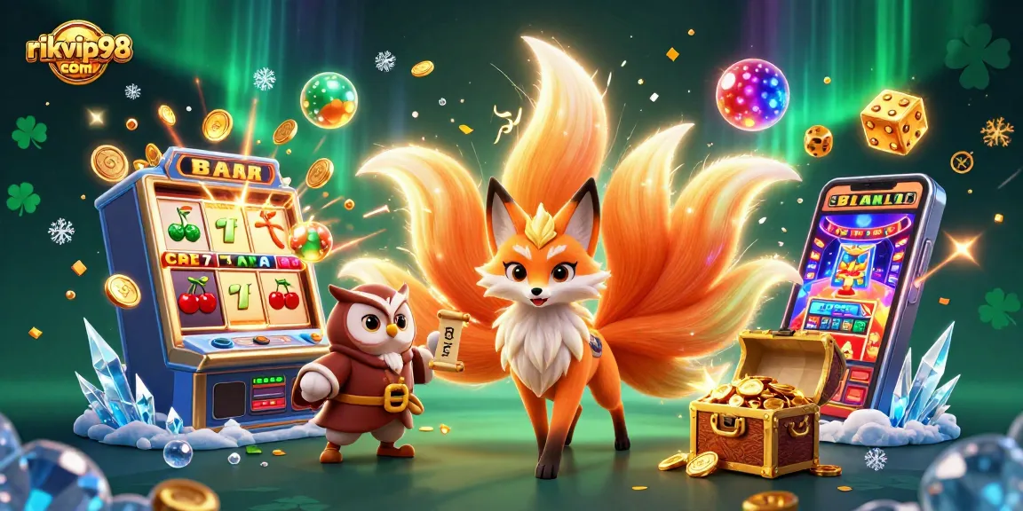 Experience dynamic gaming with rikvip98 com in this vibrant 3D casino illustration showcasing exciting jackpots.